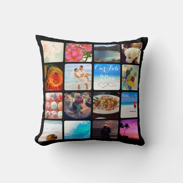 PixDezines DIY Instagram Collage Photos, DIY colou Cushion (Front)