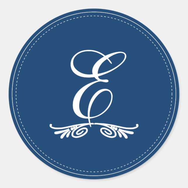 PixDezines DIY monogram+DIY colour/deco scrolls Classic Round Sticker (Front)