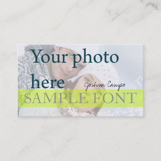 PixDezines DIY photo+fonts Business Card (Front)