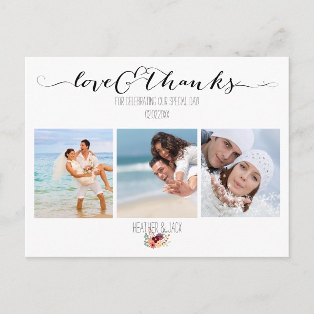 PixDezines DIY photos thank you Postcard (Front)