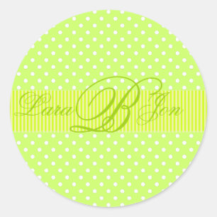 PixDezines DIY Polkadots/lime green Classic Round Sticker