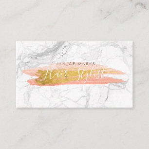 PIXDEZINES DIY PROFESSION WHITE MARBLE FAUX GOLD BUSINESS CARD