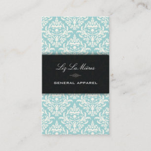 PixDezines diy Teal+Pearl Céline Vintage Damask Business Card