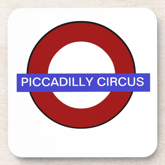 PixDezines DIY text/underground piccadilly circus Coaster (Front)
