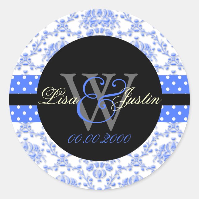 PIxDezines dolcè damask/DIY background colour Classic Round Sticker (Front)