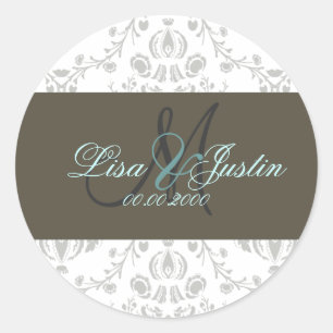 PixDezines dolcé damask diy colour Classic Round Sticker