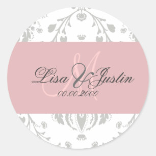 PixDezines dolcé damask diy colour Classic Round Sticker