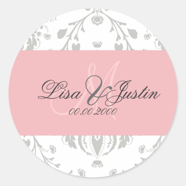 PixDezines dolcé damask diy colour Classic Round Sticker (Front)