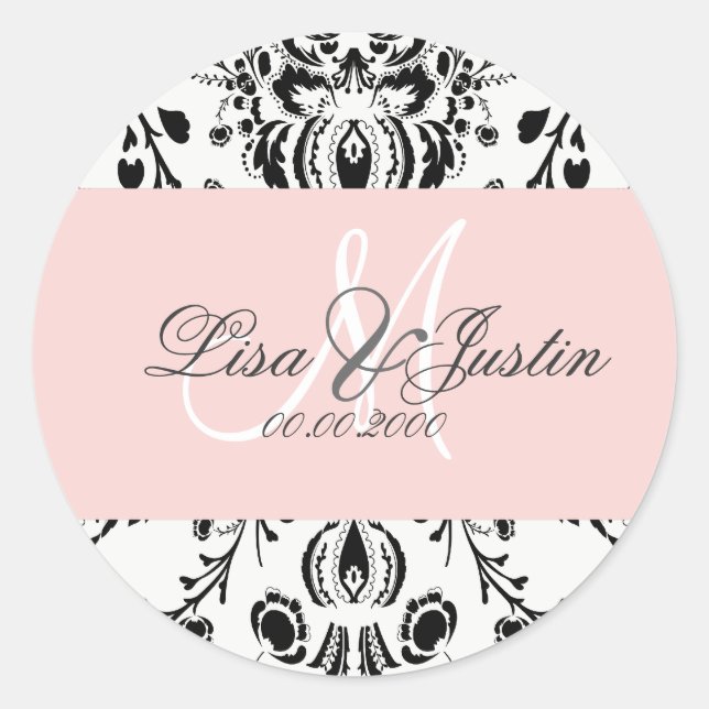 PixDezines dolcé damask diy colour Classic Round Sticker (Front)