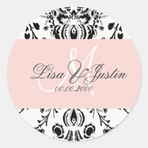 PixDezines dolcé damask diy colour Classic Round Sticker