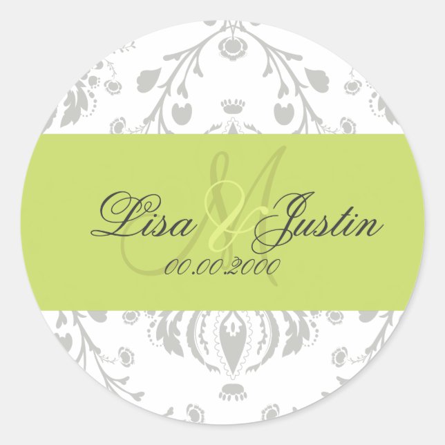 PixDezines dolcé damask diy colour Classic Round Sticker (Front)