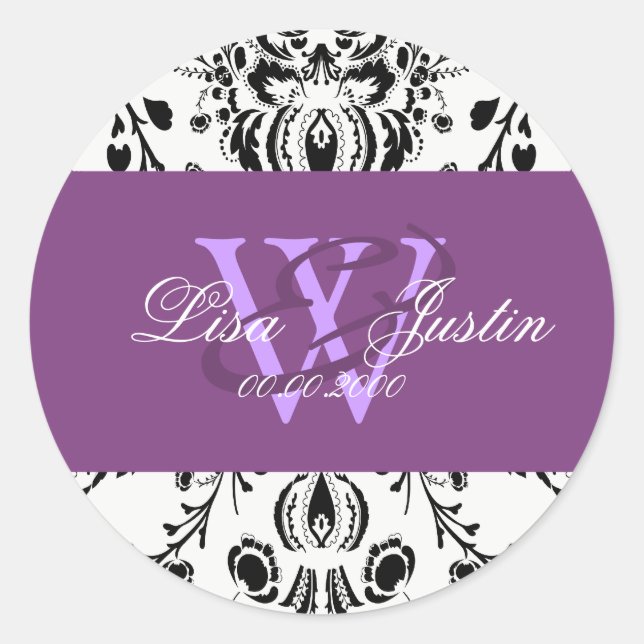 PixDezines dolcé damask diy colour Classic Round Sticker (Front)