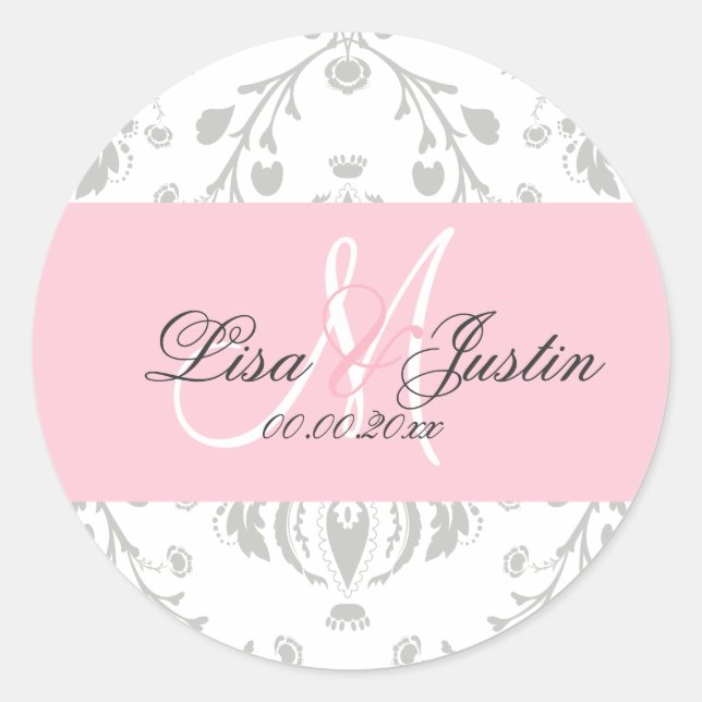 PixDezines dolcé damask diy colour Classic Round Sticker (Front)