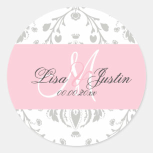 PixDezines dolcé damask diy colour Classic Round Sticker