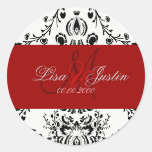 PixDezines dolcé damask diy colour Classic Round Sticker