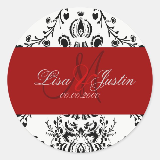 PixDezines dolcé damask diy colour Classic Round Sticker (Front)