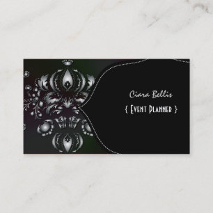 PixDezines Dolcè Damask/Faux Silver Business Card