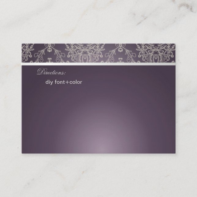 PixDezines Dolcè Damask/plum+ivory Place Card (Front)