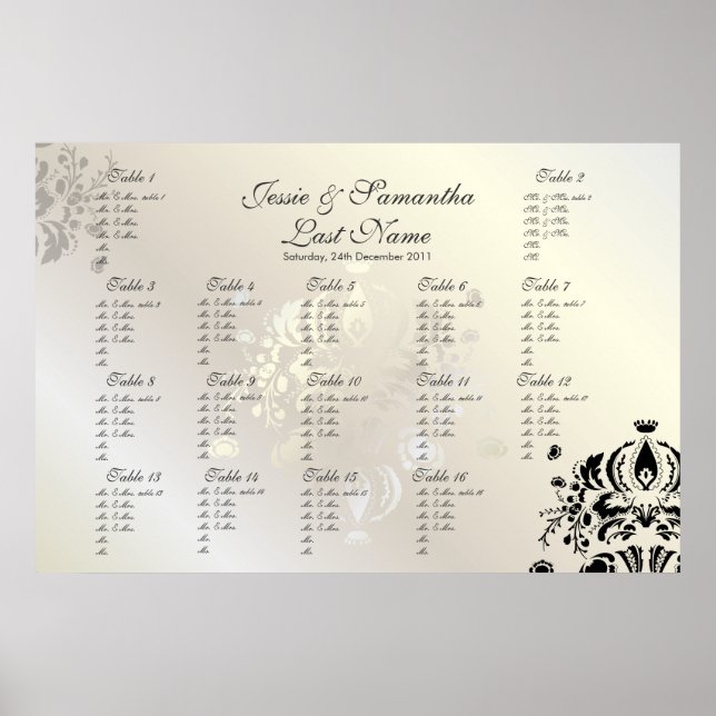 PixDezines Dolcè Damask/Table #s/DIY font Poster (Front)