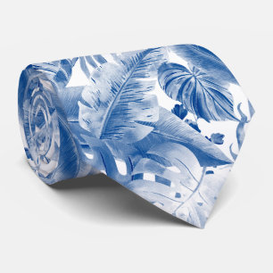 PixDezines Dusty Blue Tropical Foliage Tie