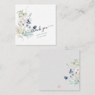PixDezines Dusty Blue Watercolor Cotton Buds Note  Card