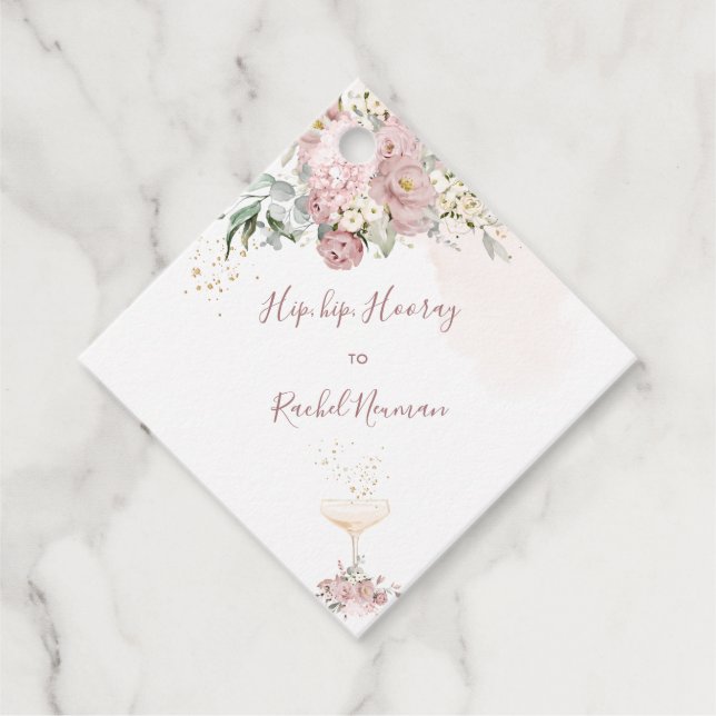 PixDezines Dusty Rose  Favour Tags (Front)