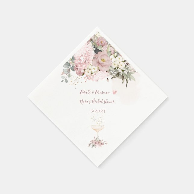 PixDezines Dusty Rose with Champagn Glass Napkin (Corner)