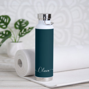 PixDezines Dusty Teal Green DIY Colour Water Bottle