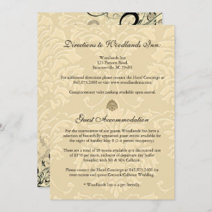 PixDezines EBONY SWIRLS/IVORY BAROQUE DAMASK Invitation