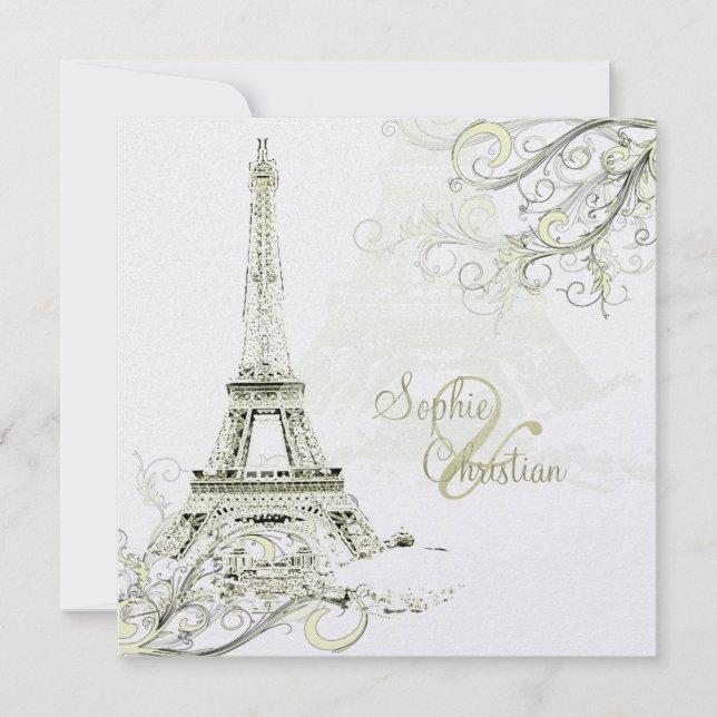 PixDezines EIFFEL TOWER INVITATIONS/DIY BACKGROUND Invitation (Front)