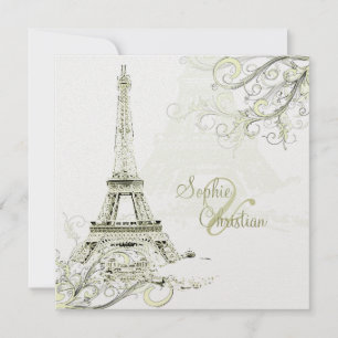 PixDezines EIFFEL TOWER INVITATIONS/DIY BACKGROUND Invitation