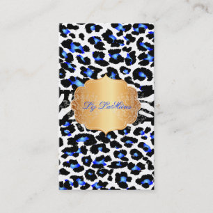 PixDezines electric blue cheetah+zebra Business Card