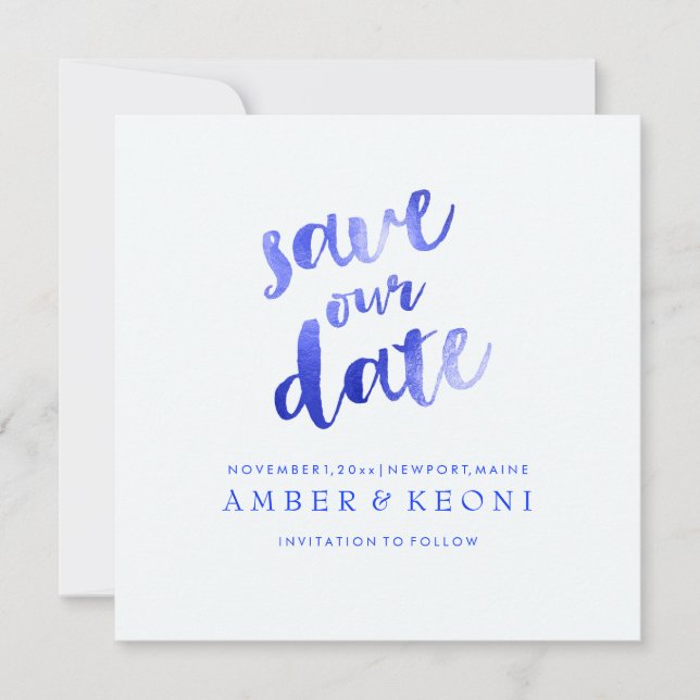 PixDezines Electric Blue/Save Date/DIY Background Save The Date (Front)