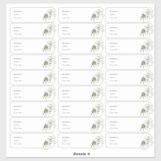 PixDezines Elegant Blue Gum Guest Address Label (Sheet)