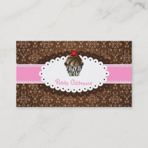 PixDezines elegant chocolate swirls cupcake Business Card