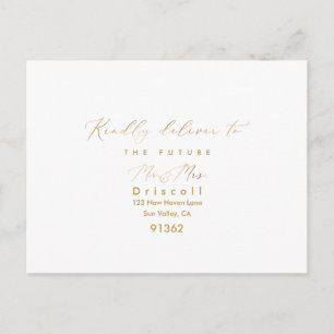 PixDezines Elegant Gold Calligraphy RSVP w Meal Invitation Postcard