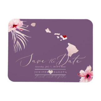 PixDezines Elegant Hawaiian DIY Map Save the Date Magnet