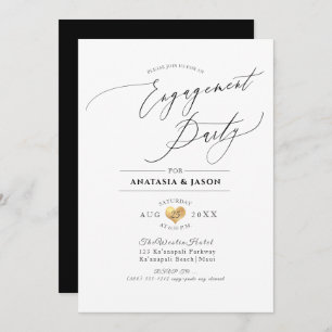 PixDezines Elegant Luxe Calligraphy Engagement Invitation