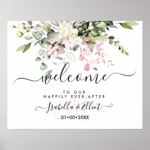 PixDezines Elegant Pink Gum Eucalyptus Welcome  Poster