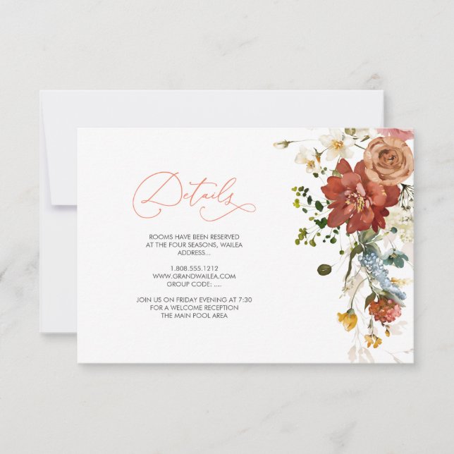 PixDezines Elegant Rustic Fall Garden Flowers Invitation (Front)