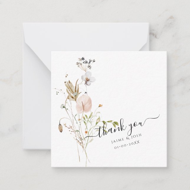 PixDezines End of Summer Wild Flowers Note Card (Front)