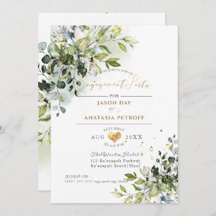 PixDezines Engagement Party Blue Gum Eucalyptus Invitation