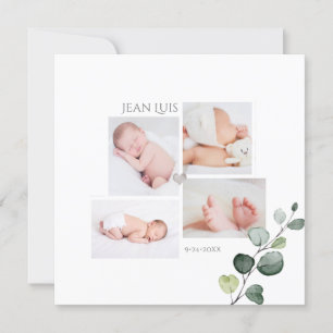 PixDezines Eucalyptus Birth Announcement 