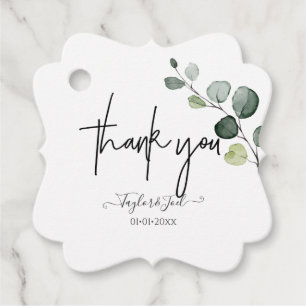 PixDezines Eucalyptus Thank You Signature Script Favour Tags