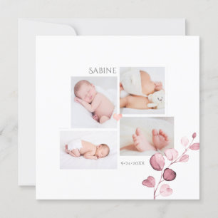 PixDezines Fall Eucalyptus Birth Announcement 