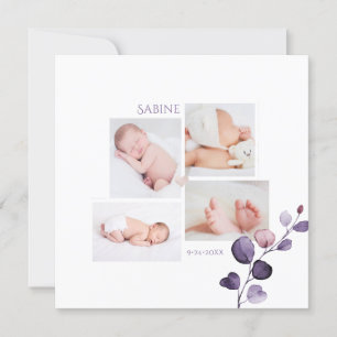 PixDezines Fall Eucalyptus Birth Announcement 