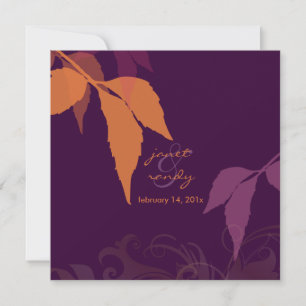 PixDezines fall foliage/eggplant/DIY background Invitation