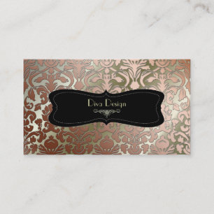 PixDezines faux copper flora damask/diy background Business Card