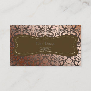 PixDezines faux copper flora damask/diy background Business Card
