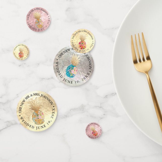 PIXDEZINES FAUX FOIL+ALOHA PINEAPPLES CONFETTI (Group)